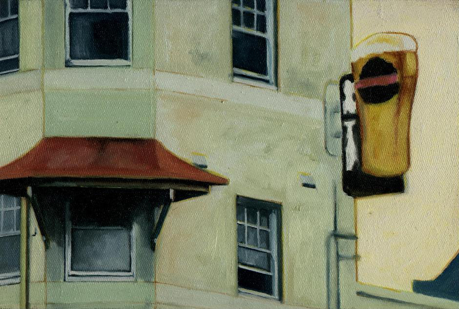 'Camellia Grove Hotel' (2000) Oil on cotton 25cm x 30 cm approx