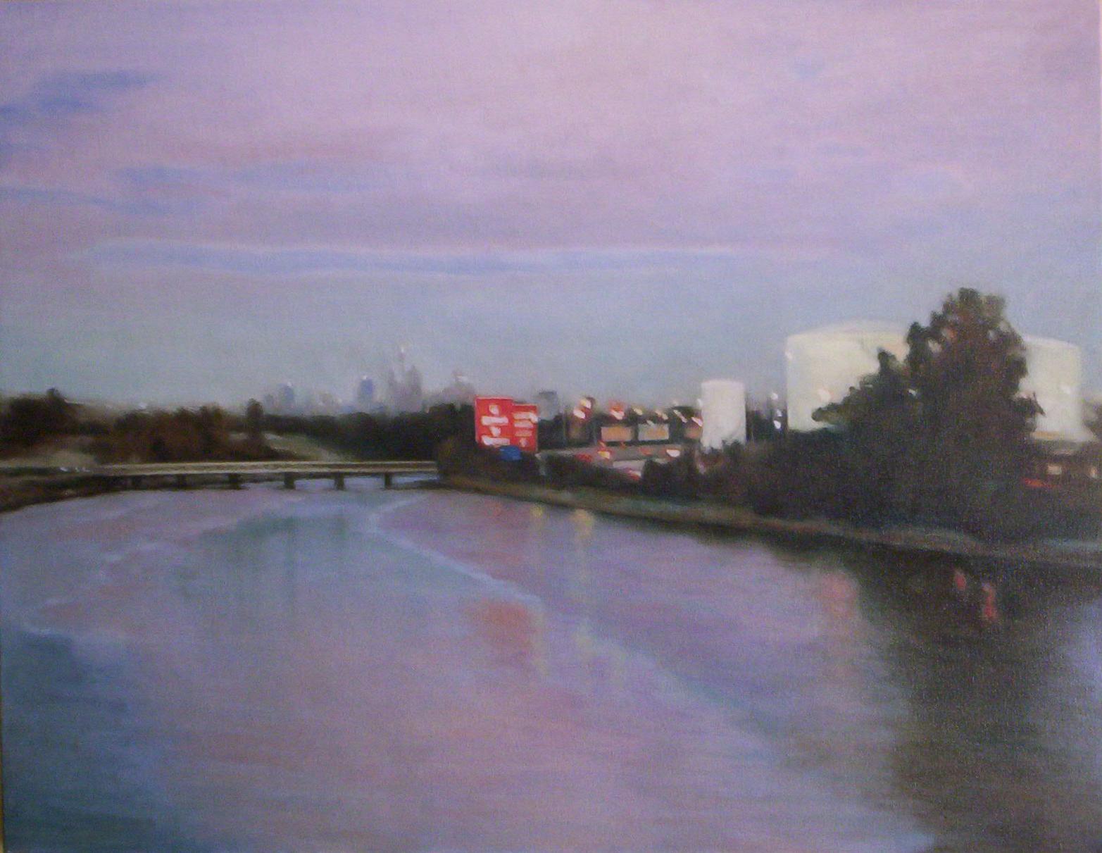 'Cooks River - Alexandria Canal' (2005) oil on cotton 76.5 x 101.5 cm