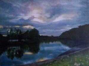'Cooks River - Whitlam Park' (2005) oil on cotton 76.5 x 101.5 cm